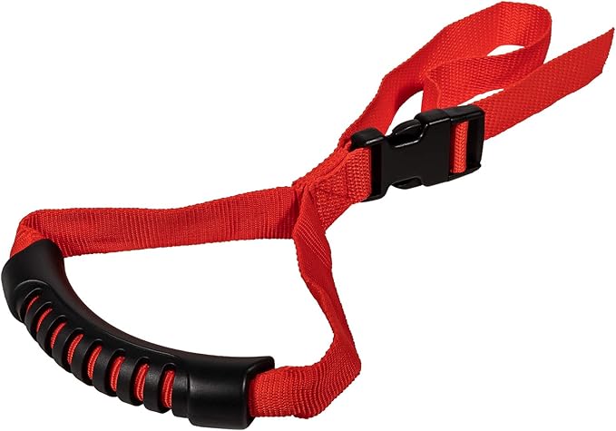 Cowlboy Auto Cane Grab Bar - Adjustable Standing Aid with Nylon Grip Handle - Portable Vehicle Support - Red