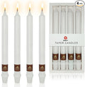 White Taper Candlesticks - Unscented Dinner Candles, 10 Inch Long, 4 PCS Smokeless, Perfect for Christmas & Home Decor