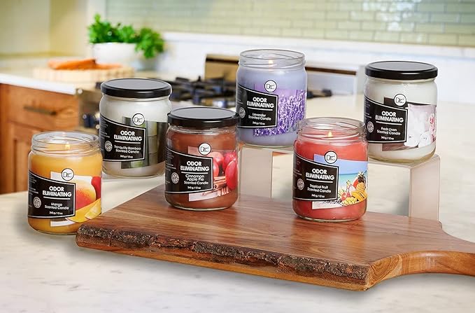 Lavender Odor Eliminating Highly Fragranced Candle - Eliminates 95% of Pet, Smoke, Food, and Other Smells Quickly - Up to 80 Hour Burn time - 12 Ounce Premium Soy Blend