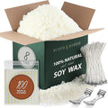 Hearth & Harbor Organic Soy Candle Wax for Candle Making, 8 lbs Natural Candles Making Supplies, Beeswax-Free, Paraffin-Free, Pure Soy Wax Flakes Perfect for Candles, Tealights and Melts