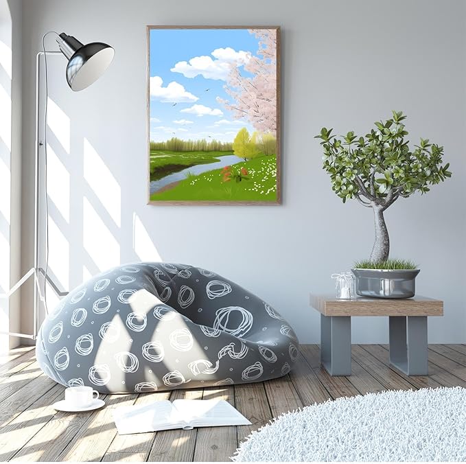 GUAIEUW Spring Grass Growing Diamond Painting Kit 5D Season Themed Diamond Painting - by Number Full Round DIY Art Painting Kit for Adults, Warm Room Decor Personalised Gift 16x20 Inch