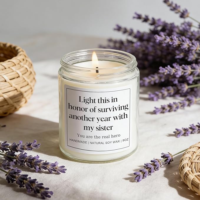 Brother in Law Gifts from Sister, Funny Birthday Fathers Day Christmas Gift for Brother-in-Law, Practical Present Ideas for Men & Him - Lavender Scented Candle