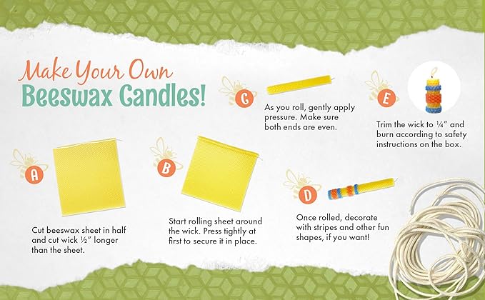 Make Your Own Beeswax Candle Kit - Includes 10 Full Size 100% Beeswax Honeycomb Sheets in Pink and Approx. 6 Yards (18 Feet) of Cotton Wick. Each Sheet Measures Approx. 8" x 16 1/4".