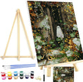 Meothan Framed Paint by Numbers Kits for Adults, Halloween Paint by Number for Adults Beginners, Paint by Numbers Kits on Canvas with Framed and Easel for Home Wall Decor 11.8x15.7inch (Ghost)