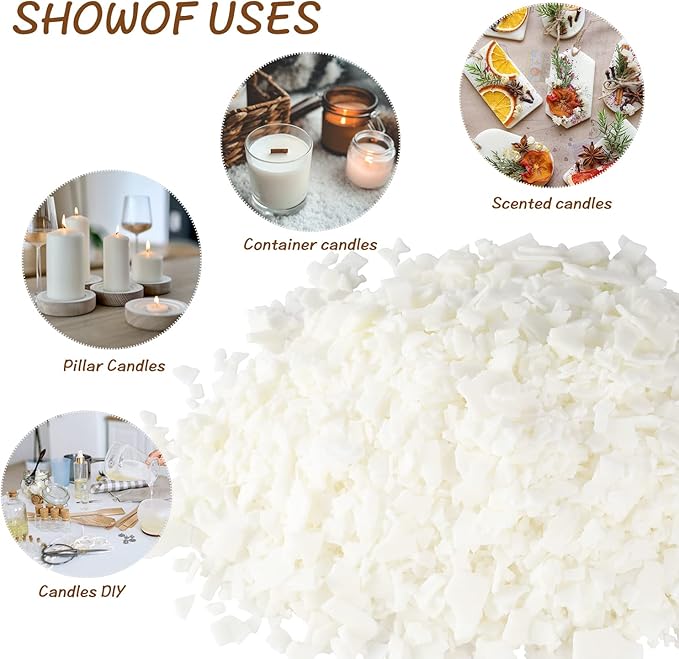 Wfmolcand Natural Soy Wax for Candle Making 10 lb Bag Soy Wax Flakes,DIY Candle