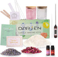DARJEN Candle Making Kits for Beginners, DIY Starter Scented Candles Making Kit - 2 Glass Jars(Clear, Pink), Soy Wax, Scented, Card & More, Full Soy Candle Making Supplies Set Perfect Gifts