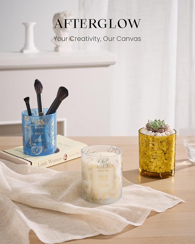 M&SENSE Floral Scented Soy Candles-Vegan, Heavy Scented, No Toxin 8.1oz 42-Hour Long Burning Time, Spring Summer Candles for Home Fragrance, Housewarming Gift for Women & Men