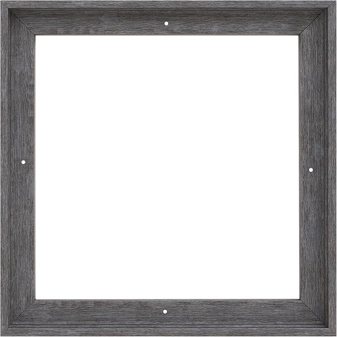 Pixy Canvas Floater Frame 33x33 for 3/4 (0.75) inch Deep Canvas Paintings/Canvas Prints/Wood Canvas Panels/Wall Art/Wall Decor/Home Decor/Artwork (Rustic Gray, 33 x 33 inch, Square)