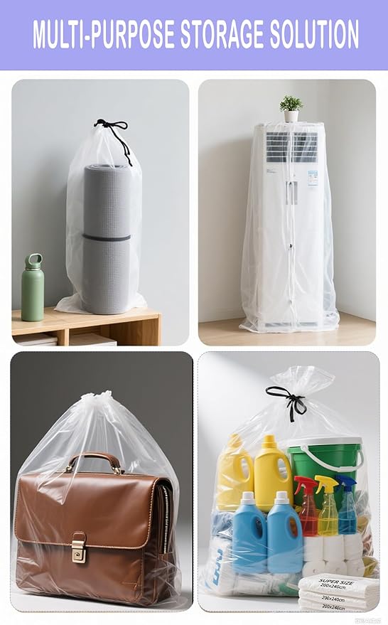 Large Clear Plastic Bags 40 x 60 Inches Extra Large Storage Bags Great for Moistureproof, Dustproof, Luggage, Home Appliances, Big Plush Toys, Moving, Storage and More (5 pack)