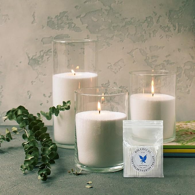 Pearled Candle Wick 2.2 Inch White Cotton Wicks 500-Pack Premium Metal-Free & Lead-Free Candle Wicks for Candle Making