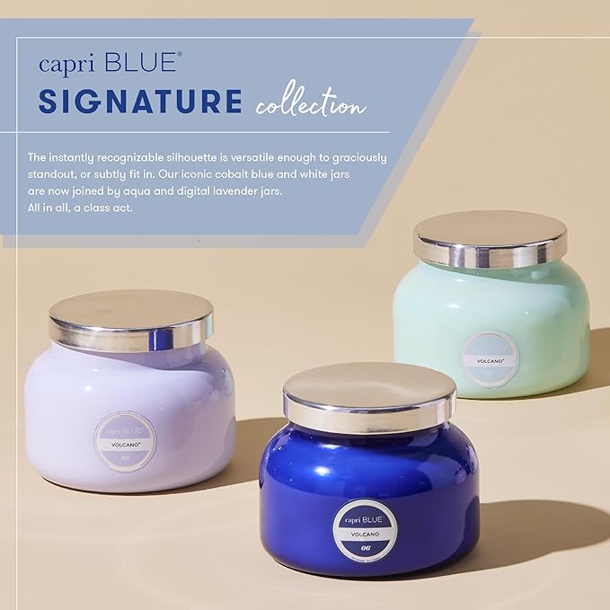 Capri Blue Volcano Scented Candles - Luxury Glass Jar Candles for Home Scented with Tropical Fruit & Sugared Citrus - Soy Wax Blend - Capri Blue Volcano - Aqua Color (19 oz)