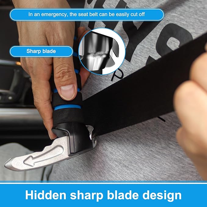Shouken Elderly Car Handle Assist,Car Door Handle for Elderly,Support Multifunction Door Latch for Seniors and Handicapped (Blue - 2 Pack Car Handle + Strap)