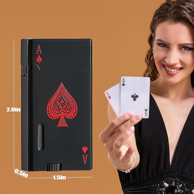 Ace Classic Butane Torch Lighter, Refillable Card Lighter with Double Jet Flame and Visible Window, Ideal Gift for Men and Women, 1-Year Warranty, Without Butane(Black+White)