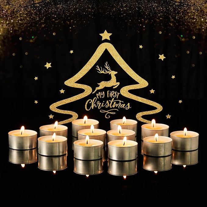Unscented Tea Lights Candles 100 Pack,6 Hours Long Burning White Tea Candles Bulk,Non-Paraffin, Clean Burn, Smokeless, Palm Tealight Candles for Wedding,Centerpiece,Christmas Lights,Home Dceor