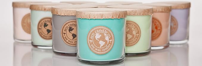 Eco Candle Co. Recycled Candle, Lovely, 6 oz. - Scents of Lavender, Rosewood, Orchid, Bergamot, Cedarwood, & Musk - 100% Soy Wax, No Lead, Kraft Paper Label & Lid, Hand Poured, Midwest Grown Soybeans