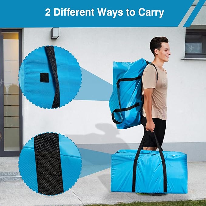 Extra Large Moving Bags Heavy Duty Space Saver Vacuum Storage Vacuum Seal for Clothing Packing Blue for Moving Vaccine Sealed Blue Storage Bags (6 Pack)