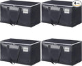 StorageRight Heavy Duty Moving Boxes-Moving Bags with Zipper, Reinforced Handles and Tag Pocket-Collapsible Moving Supplies-Totes for Storage Great for moving, Storage and Travel 93L(Gray-4 Pack)
