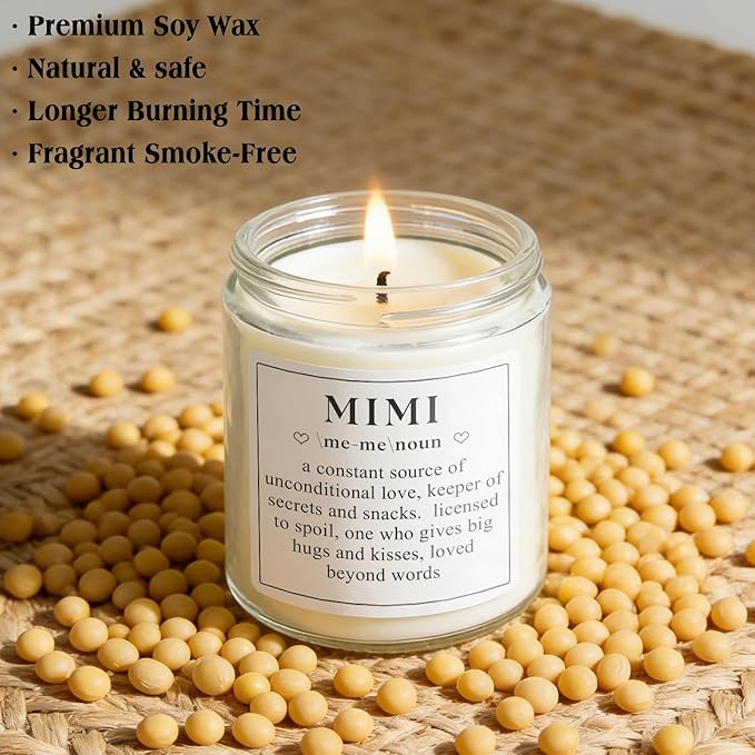 Funny Mimi Gifts, Birthday Mothers Day Christmas Gift for Mimi Grandma & Grandmother, Unique Present Ideas - Lavender Scented Candle