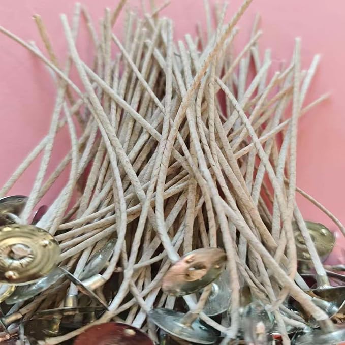 200Pcs 6 Inch Candle Wick 100Pcs 8 Inch Cotton Candle Wicks, 300Pc Wick Stickers, 20 Pcs Candle Wick Holders, Wick Clips,Candle Wicks for Candle Making, Candle DIY