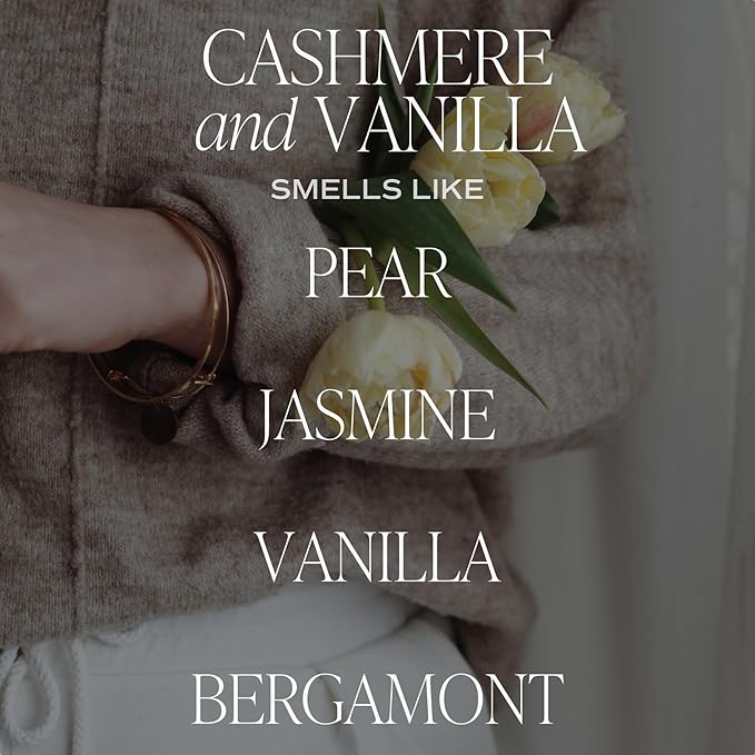 Sweet Water Decor Cashmere and Vanilla Patterned Candle – Soy Candles with Coconut, Bourbon Vanilla, Cashmere, Sandalwood, Musk – 40 Hour Burn – 9oz Clear Glass Jar – Luxury Spring Candle