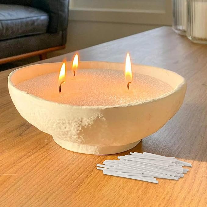 Pearled Candle Wick 2.2 Inch White Cotton Wicks 300-Pack Premium Metal-Free & Lead-Free Candle Wicks for Candle Making