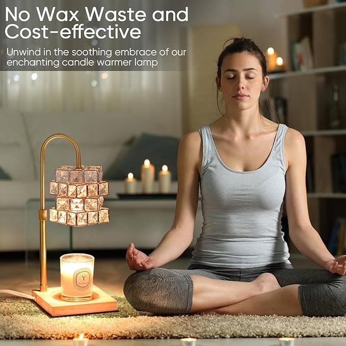 Alpharan Candle Warmer Lamp with Timer,Electric Candle Warmer Dimmable and Height Adjustable Wax Melt Warmer for Scented Wax Jar Candles,Aromatherapy Decorative Candle Heater Home Fragrance Warmer
