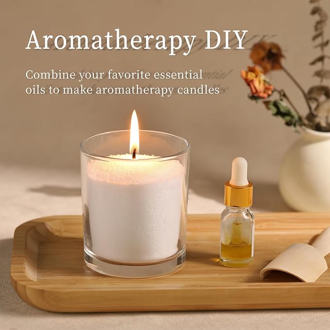 LAMORGIFT 1LB Candle Sand- White Candle Beads, Sand Wax, Pearled Candles with Wicks (10 Pcs), Candles Unscented for Powder Candle Making, Refill Kit