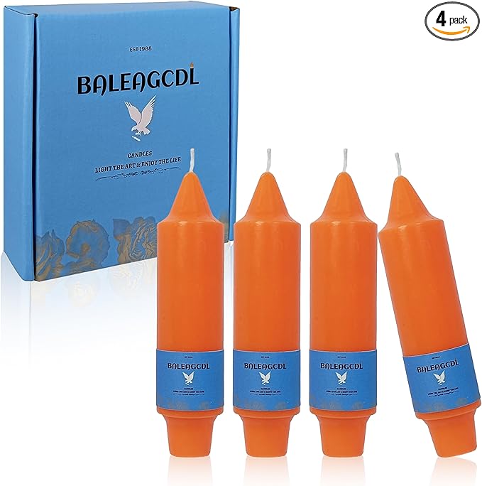Handmade Unscented Twisted Orange Taper Candles Long Lasting Smokeless Smooth Flame Candles 5 Inch Elegant Gradient Candlesticks for Home Décor Weddings Festive Season Decorations