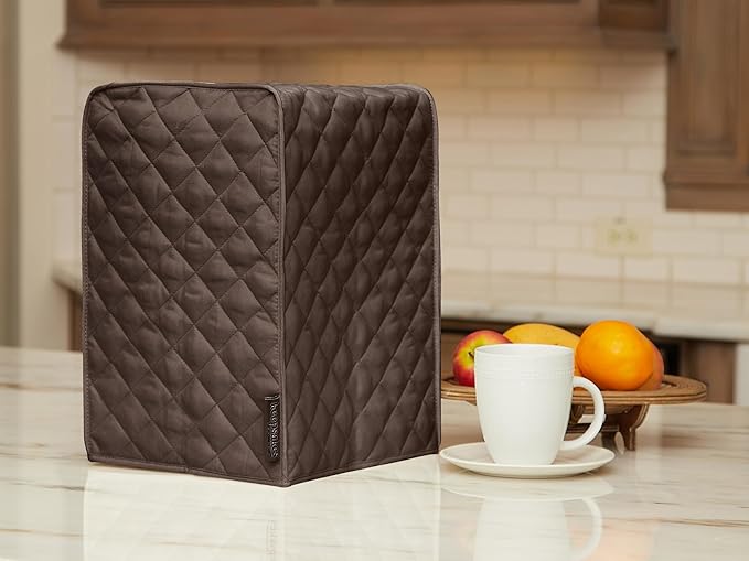 Covermates Keepsakes Coffee Maker Cover – Quilted Appliance Protector for Espresso Makers – Dust & Stain Resistant, Washable Slip‑On Design for Countertop Storage, Bronze