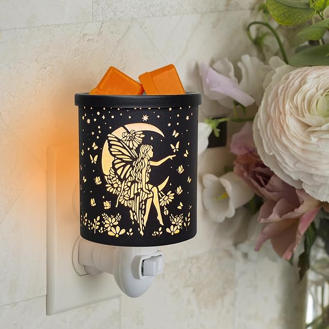 Plug in Wax Warmer Candle Wax Warmer for Scented Wax melt Warmer Electric Wax Burner Fragrance Oil Candle Warmer Office Bedroom Gift & Home Decor(Flower Fairy)