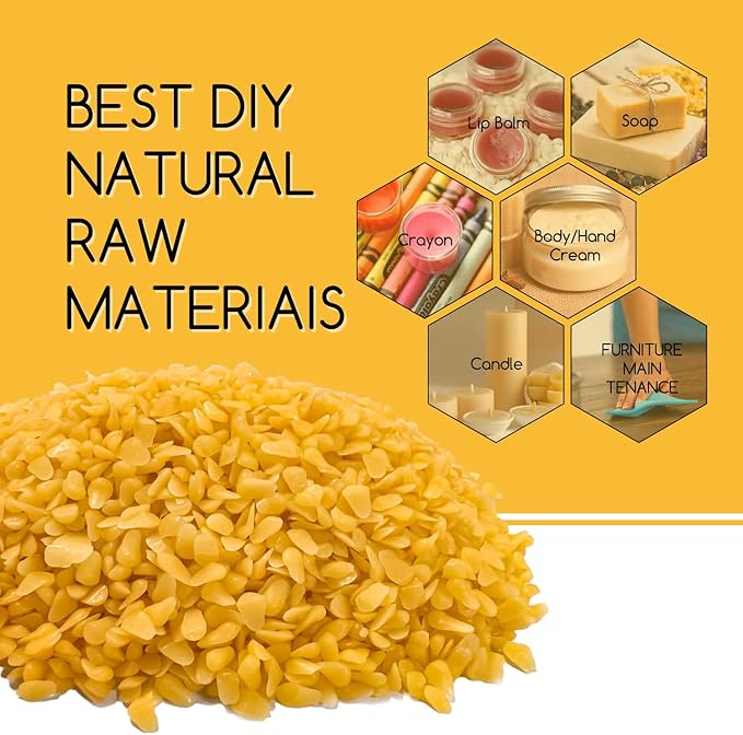 TRINIDa Yellow Beeswax Pellets 5LB(80 oz), Organic Bees Wax Pellets for DIY Candles, Beeswax for Candle Making, Skin, Body, Face, and Hair Care, Lotions, DIY Creams, Lip Balm and Soap Making