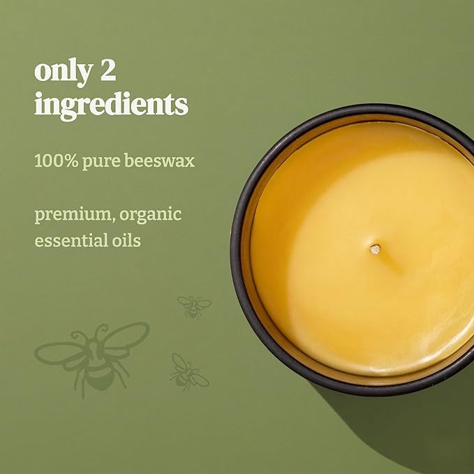 Orange Clove Organic Beeswax Candle | 2 Ingredients | 100% Pure Beeswax Candles, Non Toxic, Natural, Organic Candles, Beeswax Candles Scented, Non Toxic Candles, 80 Hour, 14oz