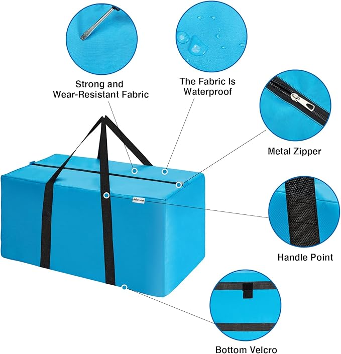Extra Large Moving Bags Heavy Duty Space Saver Vacuum Storage Vacuum Seal for Clothing Packing Blue for Moving Vaccine Sealed Blue Storage Bags (6 Pack)