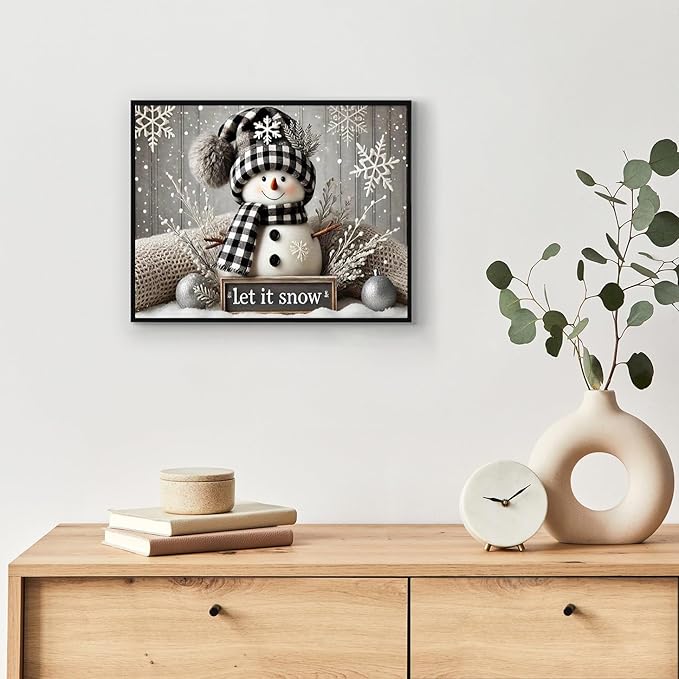 TCDZMYGS Christmas Paint by Numbers Kit for Adults Beginner,Winter Snowman Paint by Number Kits with Frame,DIY Acrylic Oil Painting by Numbers for Home Wall Decor 9.5 x 11.8 inch