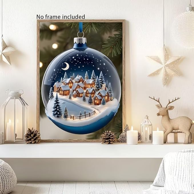 QZOTRXI Christmas Diamond Painting Kits for Adults DIY, 5D Christmas Glass Ball Diamond Art for Beginners,Round Full Drill Paintings with Diamonds Gem Art for Home Wall Decor 10x12 Inch
