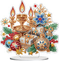 ZeeLionArt Tabletop Diamond Art Painting Kit for Adult,Christmas Candles DIY Special Shaped Rhinestone Desk Placement Ornament,Home Stand Up Gem Painting Craft Kit,Gift,Double Sided.