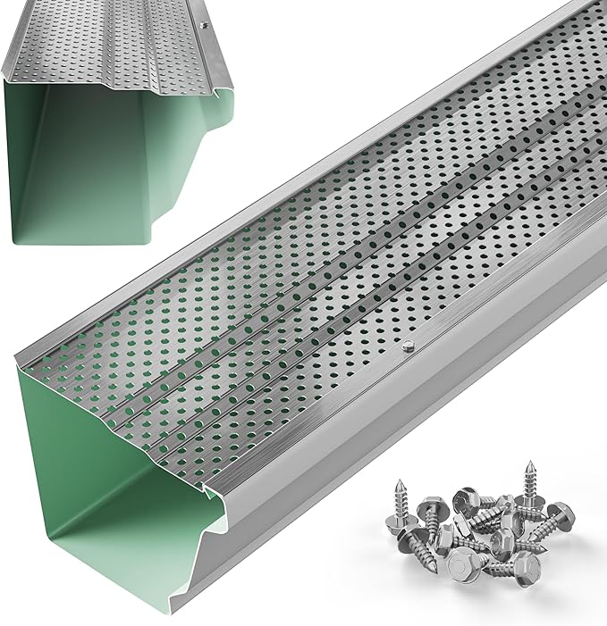 6" Gutter Guards Leaf Protection, Domestic Aluminum Gutter Covers 6 Inch (Sample, Mill Finish)