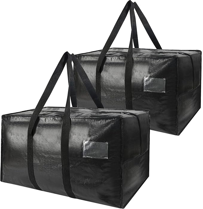 Heavy Duty Extra Large Moving Bags,96 Gallon Jumbo Packing Bags,Huge Moving Storage Bags with Strong Zippers & Carrying Handles,Reusable Big Moving Storage Bags for College Dorm Travel 2Pack