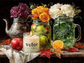 Tooyeer Candle Jars Diamond Painting Kits for Adults 16x20inch,Fruit DIY Round 5D Full Drill Diamond Dots Gem Paintings for Beginners,Diamond Art Painting Craft Kits for Home Decor Gift