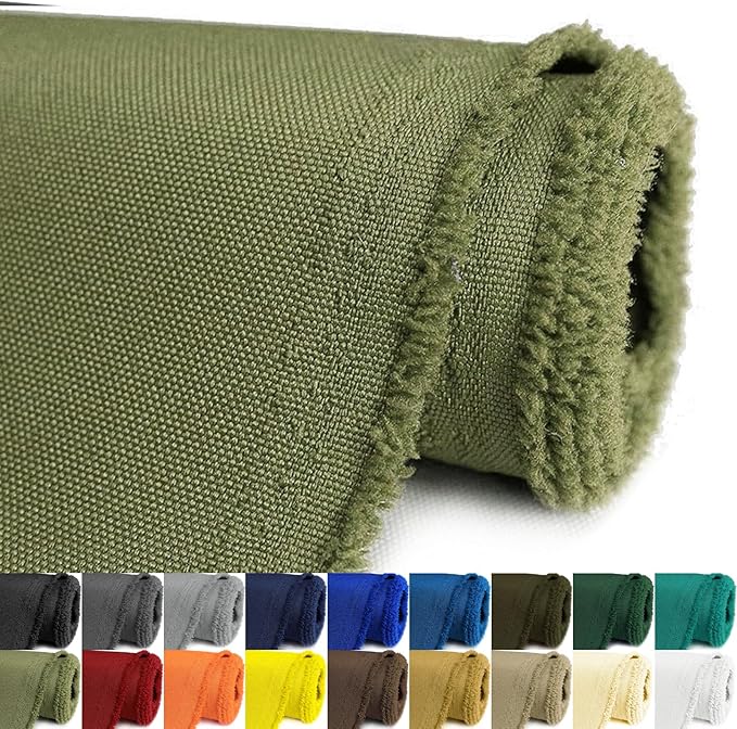 Waterproof Canvas Fabric by The Yard 58inch 600D Upholstery Material Polyester Fabric Outdoor Water Resistant Fabric for Sewing Chair Patio Cushion Purse Bag Interior, 6 Yard Olive Green