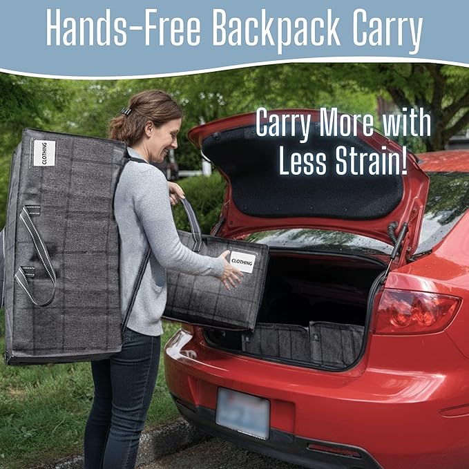 VENO 10 Pack Heavy Duty Moving Bags with Backpack Straps, Zippers & Handles, Extra Large Packing Bags for College Dorm Essentials, Moving Supplies Alternative to Cardboard Moving Boxes