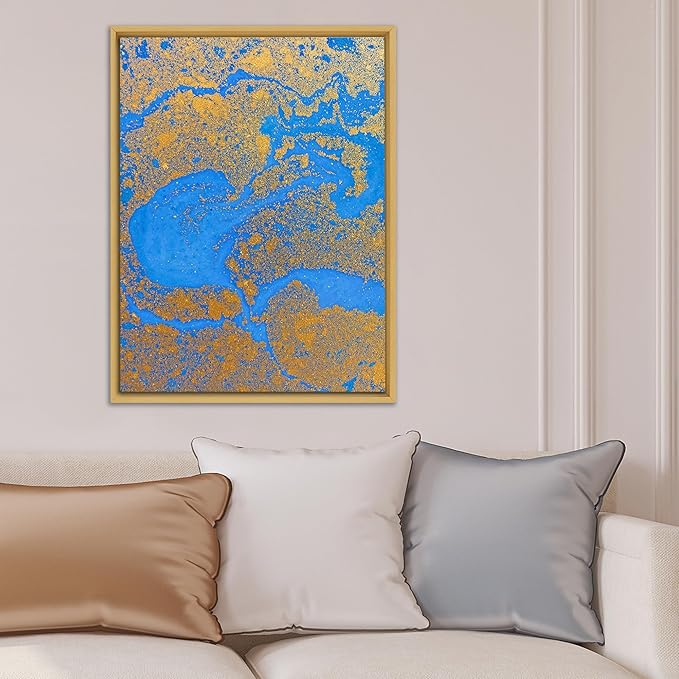 Floater Frame for Canvas Paintings, Wood Panels, Canvas Panels & Stretched Canvas Boards. Floating frame fits 5/8", 3/4" & max 7/8" Deep Artwork & Mounted Photo Prints (Light Maple, 20 x 40 inch)