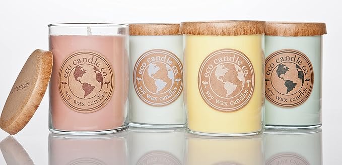 ECO CANDLE CO. Recycled Candle, Naked, 18 oz. Double Wick - Unscented - 100% Soy Wax, No Lead, Kraft Paper Label & Lid, Hand Poured, Phthalate Free, Midwest Grown Soybeans, All Natural Wicks