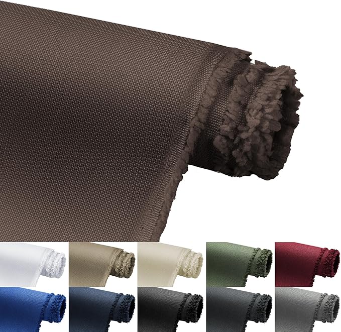 Waterproof Marine Canvas Fabric by The Yard 58" W 600D PVC Backing Water-Resistant Polyester Fabric Upholstery Material for Outdoor Indoor Marine Awning Tent Boat Furniture Cover, 5 Yards Dark Brown