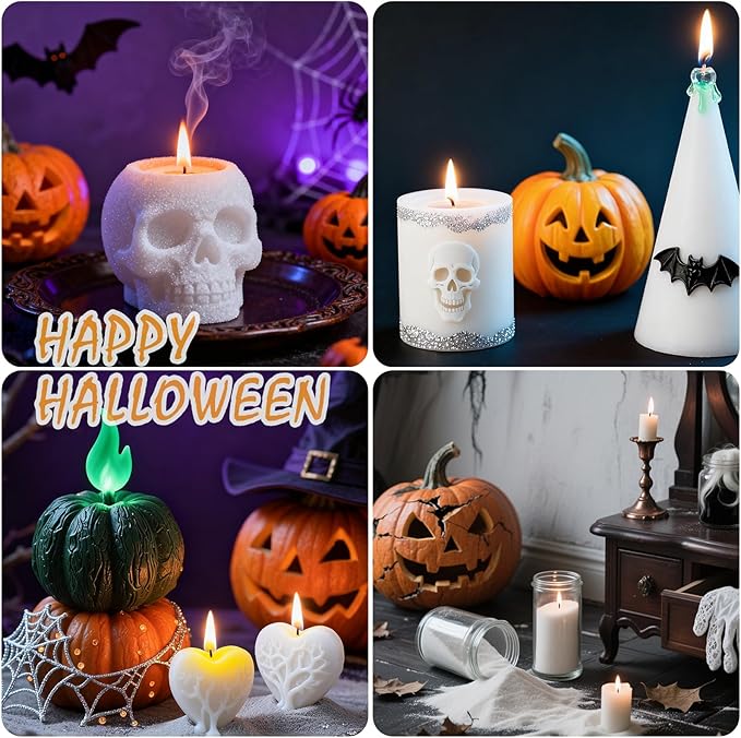 Aufien Candle Sand with Wicks, 21.4 Oz Pearled Candle, DIY Bead Powder Sand Wax Making kit Refillable Non Toxic for Handmade, Mother's Day Wedding and Halloween Christmas Decorations White