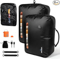 Travel Vacuum Bags with Pump – 33L Vacuum Seal Bags for Clothing, IPX8 Waterproof Vacuum Storage Bags with Handle for Luggage, Backpack, Suitcase, Home & Outdoor 2pack (Black)