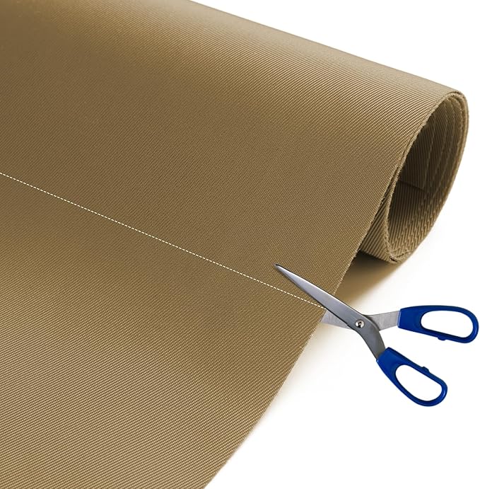 Nylon Fabric, 58"W 420D Waterproof Fabric 12 Yard Ripstop Nylon Material Outdoor Upholstery Twill Sewing Material for Patio Chair, Lining, Cushion, Purse, Tote Bag, Tent, Tarp Cover, DIY Project Khaki