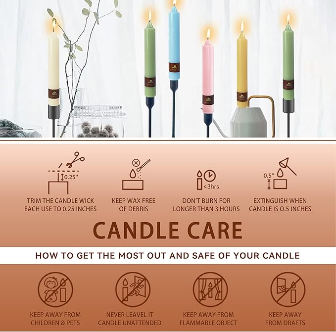 4 Pack Handmade Pumpkin Taper Candles Sticks Unscented 9 inch Tapered Candle Ideal as Dinner Smokeless Long Burning Candlesticks for Halloween Thanksgiving Dinner Autumn Wedding Home Decor Candles