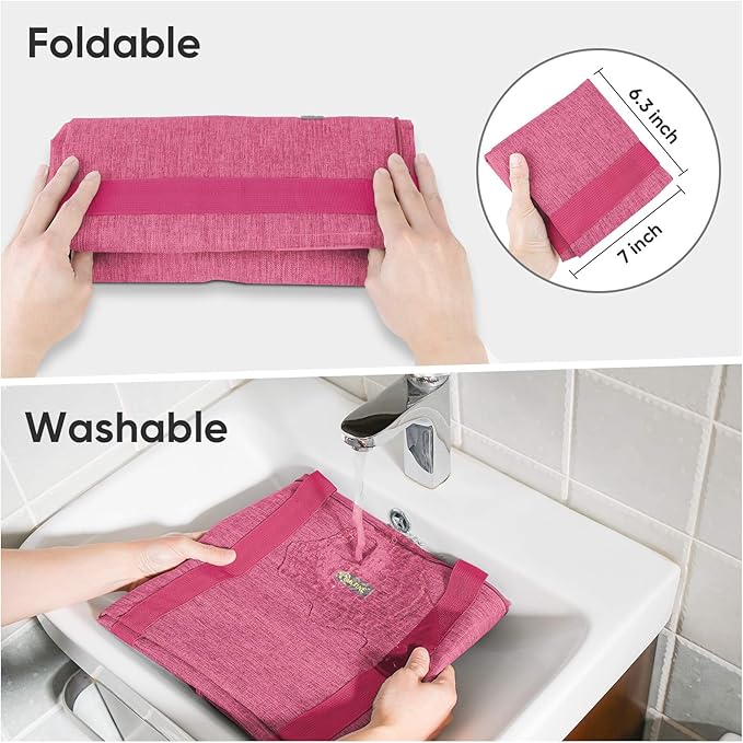 BALEINE Extra Large Storage Tote with Zippers & Carrying Handles, Heavy-Duty Oxford Fabric Moving Bags for Laundry, Space Saving, Storage, 2-Pack, Berry Red