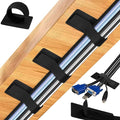 vorona Cable Management Under Desk, Up to 15 Cord, 41 PCS Enhanced Wire Holder Cord Organizer, Adjustable Hook and Loop Cable Ties, Reusable Cord Holder, Cable Hider Clips Under Table